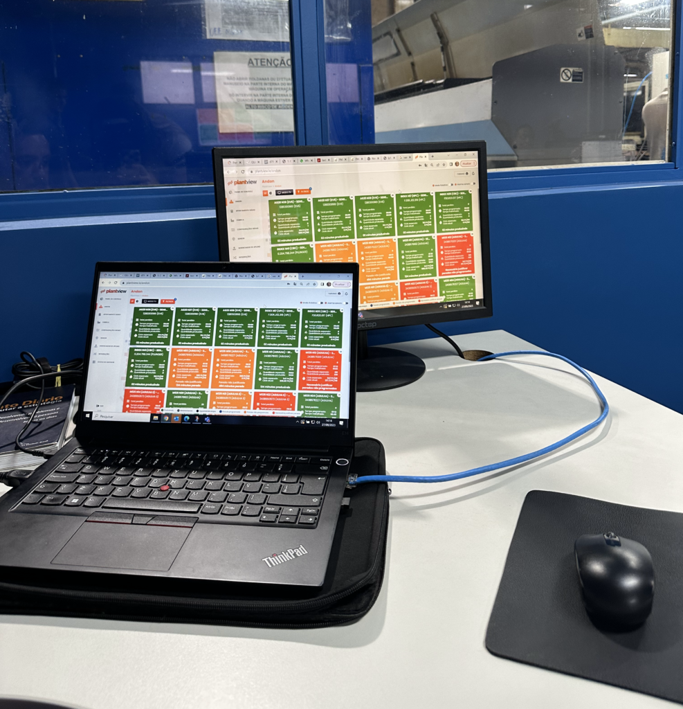 Tela plantview disponibilidade de máquinas em tempo real